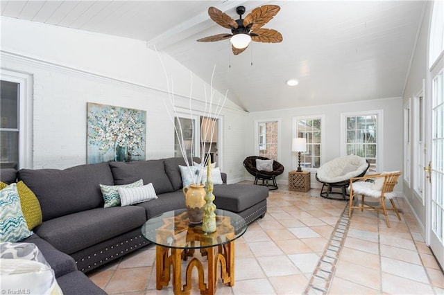 4105 Oak Hollow Dr, High Point, NC 27265 - living area featuring a ceiling fan and light tile patterned flooring