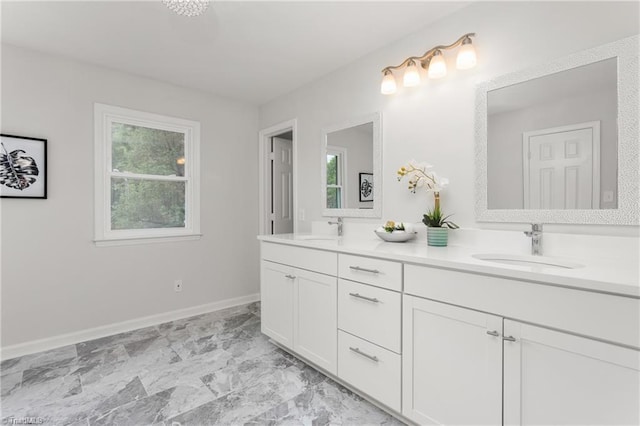 4105 Oak Hollow Dr, High Point, NC 27265 - full bathroom with double vanity and plenty of natural light