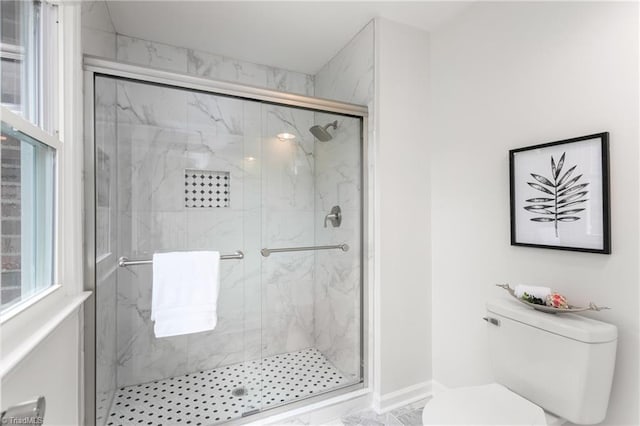 4105 Oak Hollow Dr, High Point, NC 27265 - full bathroom featuring marble finish floors and a marble finish shower