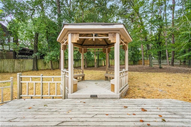 4105 Oak Hollow Dr, High Point, NC 27265 - deck featuring a gazebo and a fenced backyard