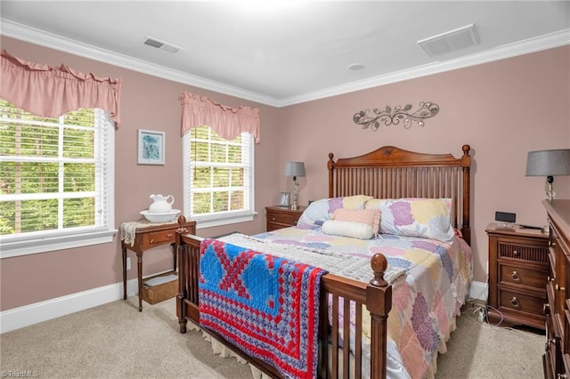 7672 Crossing Ridge Dr, Belews Creek, NC 27009 - carpeted bedroom with multiple windows and ornamental molding