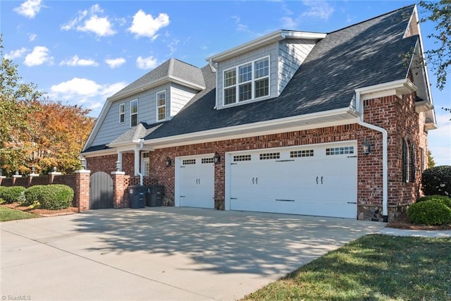 view of property exterior with a garage