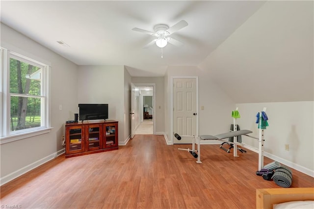 4008 Windspray Loop, Summerfield, NC 27358 - exercise room featuring light wood-style flooring and ceiling fan