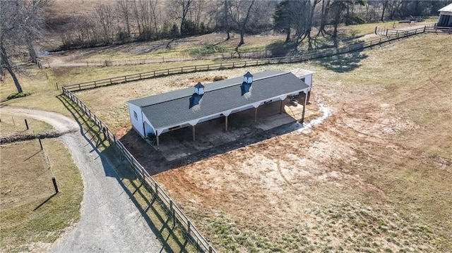 drone / aerial view featuring a rural view