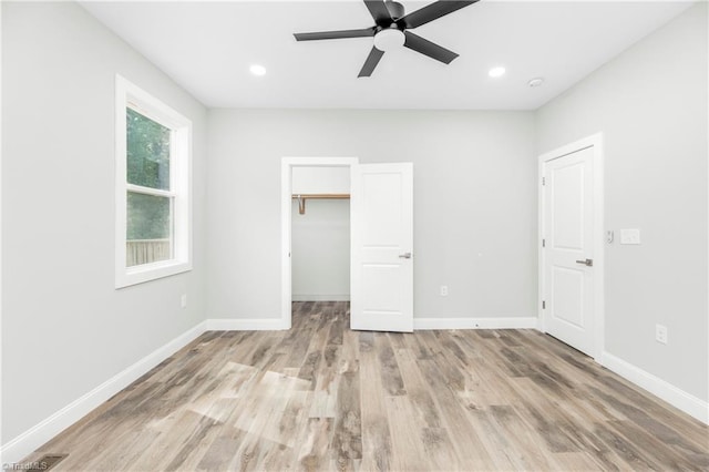 317 Styers Rd, Winston-Salem, NC 27105 - unfurnished bedroom with baseboards, recessed lighting, and light wood finished floors