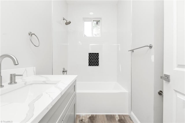 317 Styers Rd, Winston-Salem, NC 27105 - full bath featuring vanity, shower / bathing tub combination, and wood finished floors