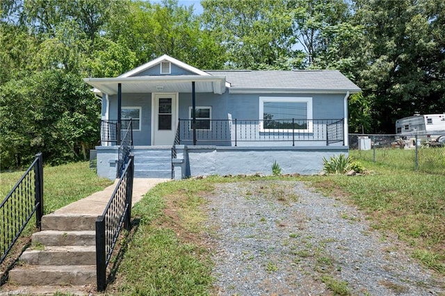 bungalow-style home with covered porch