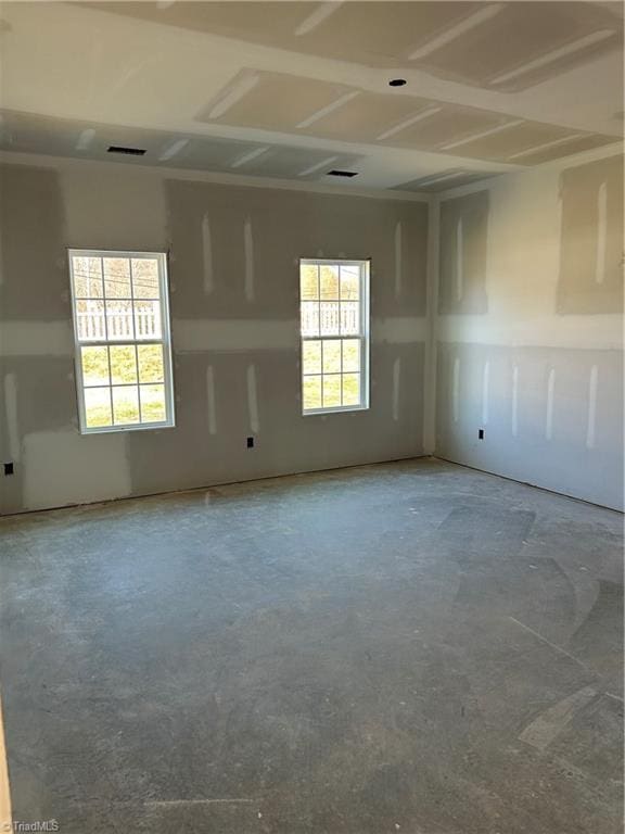 empty room with concrete floors