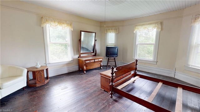 bedroom with hardwood / wood-style flooring