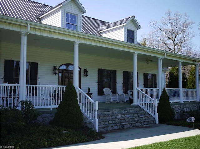 view of front of property with a porch