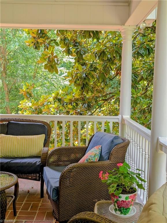 balcony with covered porch