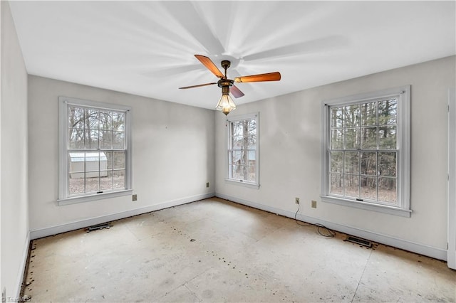 unfurnished room featuring ceiling fan