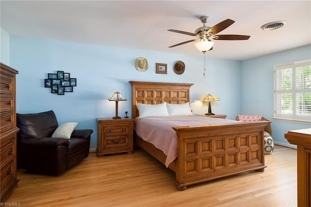 3600 Spicebush Trl, Greensboro, NC 27410 - bedroom with light wood finished floors and a ceiling fan
