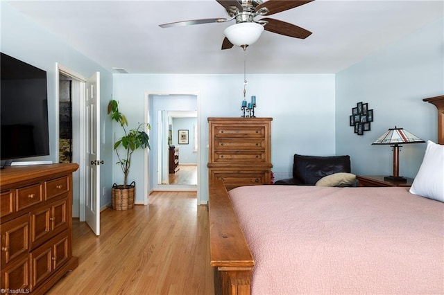 3600 Spicebush Trl, Greensboro, NC 27410 - bedroom featuring light wood finished floors and a ceiling fan