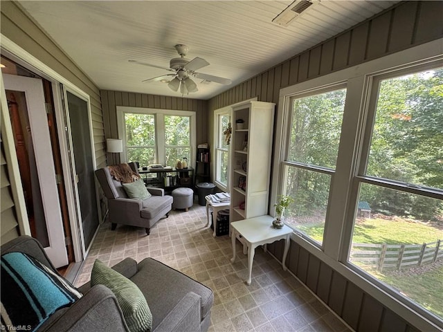 1346 Overland Trl, Hays, NC 28635 - sunroom / solarium featuring ceiling fan and plenty of natural light