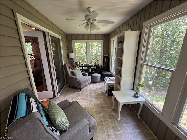 1346 Overland Trl, Hays, NC 28635 - sunroom / solarium featuring plenty of natural light and wood walls