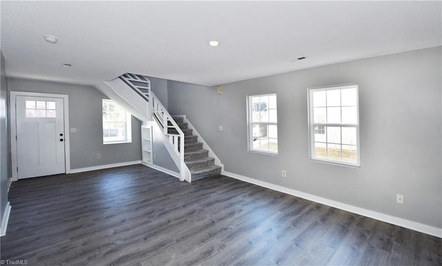 foyer featuring dark hardwood / wood-style flooring