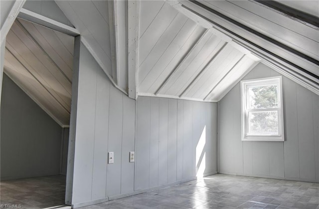 bonus room with vaulted ceiling