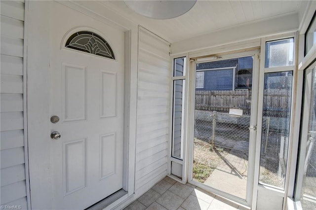 property entrance with fence