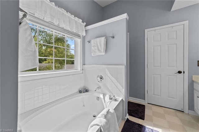 900 Biloxi Ave, Kernersville, NC 27284 - full bathroom featuring a garden tub, baseboards, and tile patterned floors