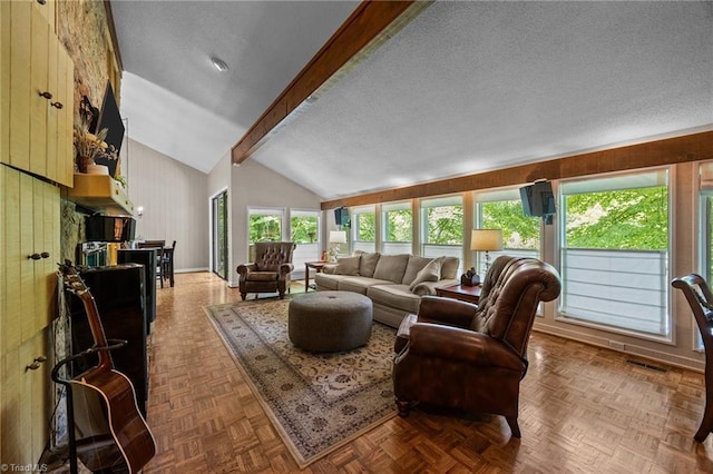 3715 Bentbrook Dr, High Point, NC 27265 - living room featuring wooden walls and a textured ceiling