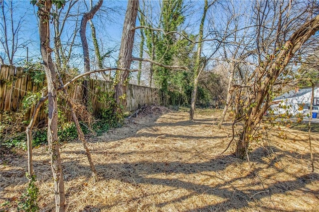 view of yard with fence