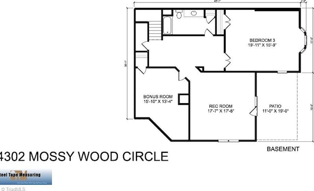 4302 Mossy Wood Cir, Greensboro, NC 27409 - view of property floor plan