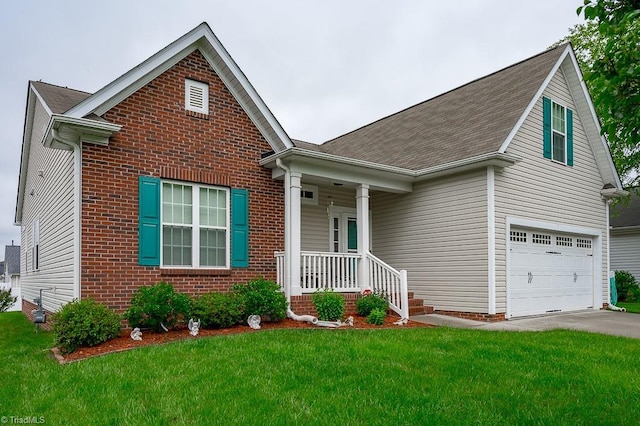4036 Eastside Ct, Winston-Salem, NC 27127 - traditional home featuring a front lawn, an attached garage, concrete driveway, and roof with shingles