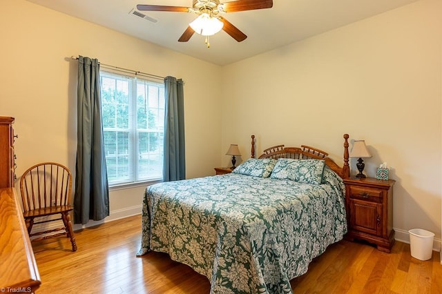 4036 Eastside Ct, Winston-Salem, NC 27127 - bedroom featuring light wood-style flooring, baseboards, and ceiling fan