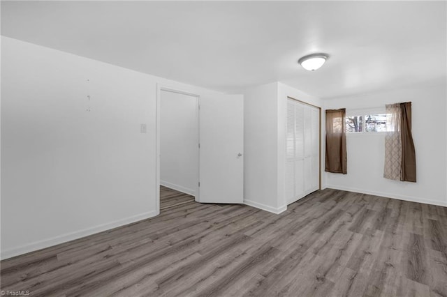 empty room featuring light wood-type flooring