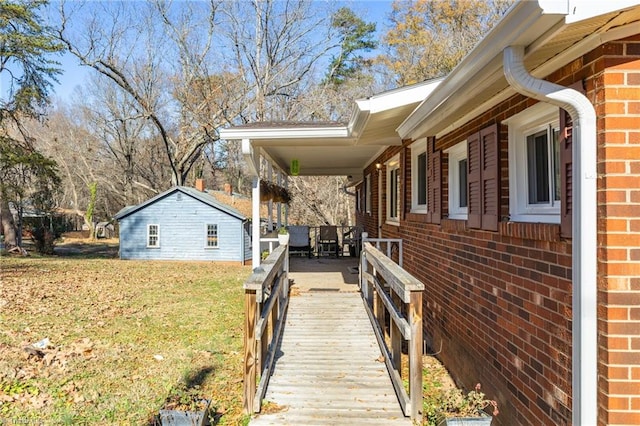 view of property exterior featuring a yard