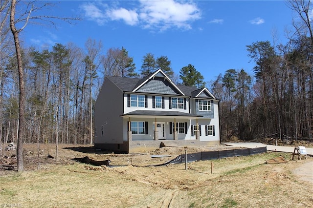 view of front of property with covered porch