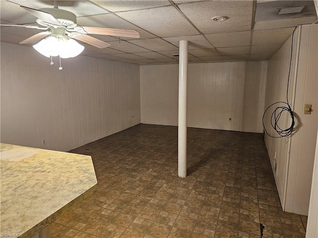 4875 Follansbee Rd, Winston-Salem, NC 27127 - finished below grade area with wood walls and a paneled ceiling