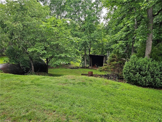4875 Follansbee Rd, Winston-Salem, NC 27127 - view of green lawn featuring a forest view