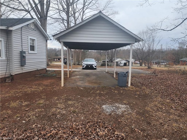 view of car parking featuring a detached carport