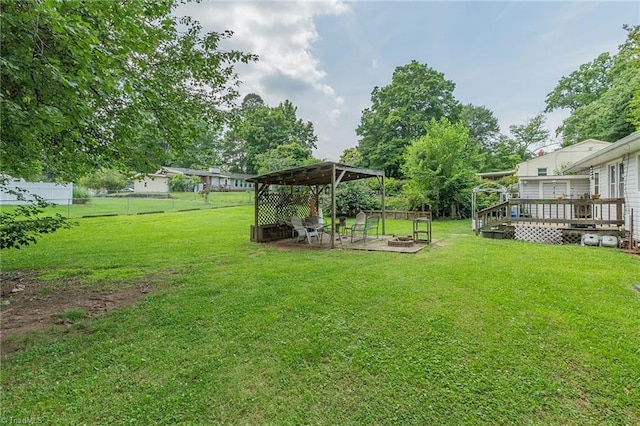 704 Summit Rd, High Point, NC 27265 - view of yard with a wooden deck