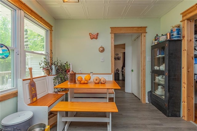 704 Summit Rd, High Point, NC 27265 - dining space featuring an ornate ceiling and wood finished floors