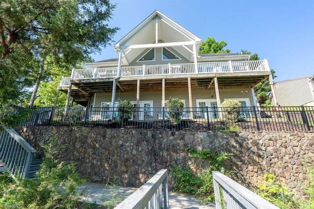 126 Strand Dr, New London, NC 28127 - back of house with a wooden deck
