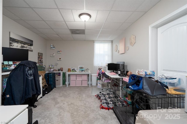 126 Strand Dr, New London, NC 28127 - office with carpet and a drop ceiling