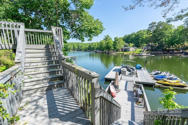 126 Strand Dr, New London, NC 28127 - dock featuring stairs and a water view