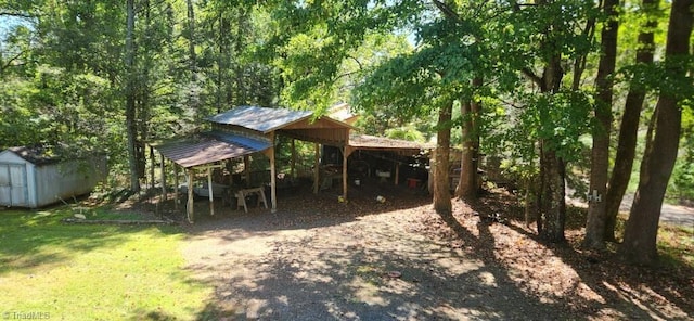 view of outdoor structure featuring a playground