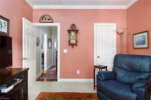 129 Turnbuckle Ct, Clemmons, NC 27012 - living area with ornamental molding and carpet