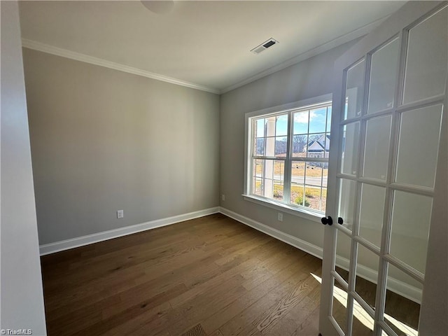 308 Grandworth Way, King, NC 27021 - unfurnished room with dark wood-style floors, baseboards, and ornamental molding
