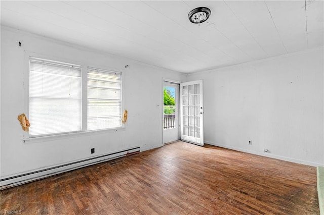 1198 Red Bank Rd, Germanton, NC 27019 - unfurnished room with a baseboard radiator, wood finished floors, and baseboards