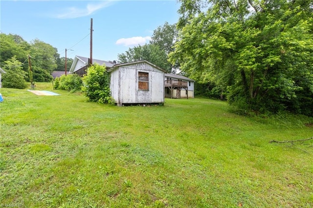 1198 Red Bank Rd, Germanton, NC 27019 - view of green lawn featuring a deck