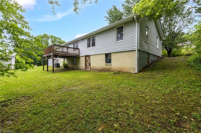 1198 Red Bank Rd, Germanton, NC 27019 - back of house with a deck, a yard, and cooling unit