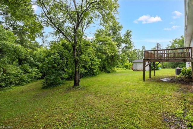 1198 Red Bank Rd, Germanton, NC 27019 - view of grassy yard with a deck