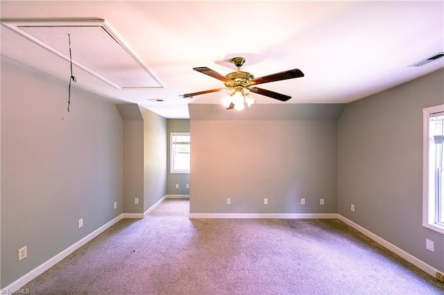 5750 Gayray St, Clemmons, NC 27012 - carpeted spare room featuring attic access and ceiling fan