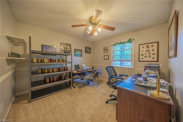 2205 Sedgemont Dr, Winston-Salem, NC 27103 - carpeted office featuring a ceiling fan and a textured ceiling