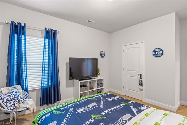 view of carpeted bedroom